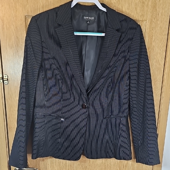 John Meyer of Norwich Jackets & Blazers - Sophisticated Black Pinstripe Blazer for Women